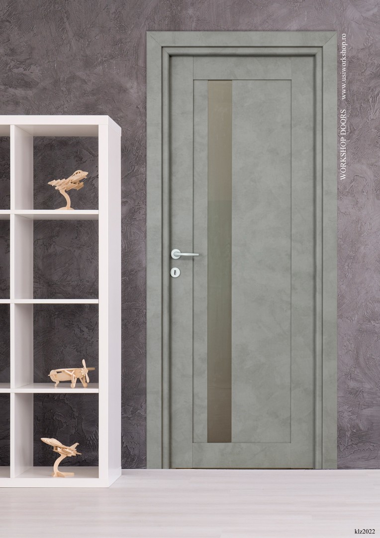 Usa interior reversibila Maya geam stone grey cu toc MDF 9 cm